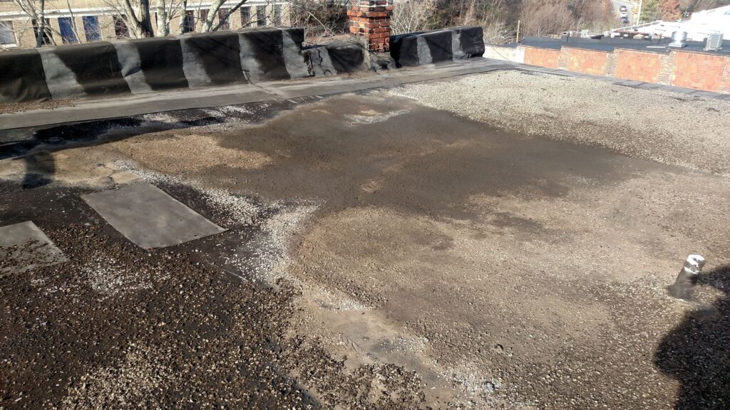 old epdm roof with ballast