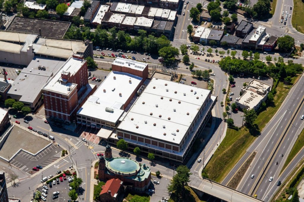 Thomas wolf auditorium roofing asheville