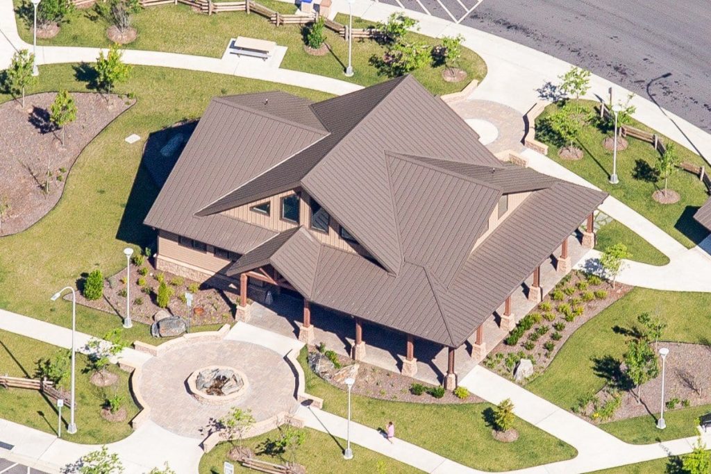 Rest area metal roof