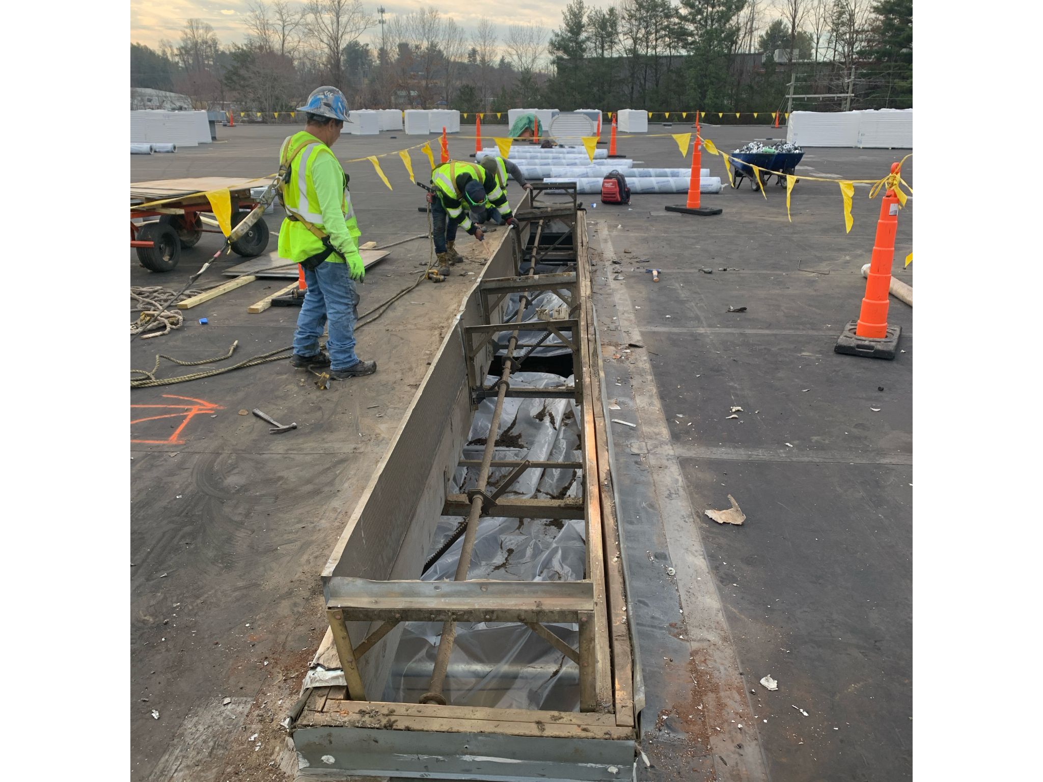 Removing old commercial roof top vent