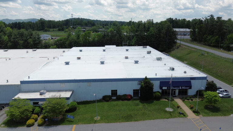 Finished industrial flat roof replacement
