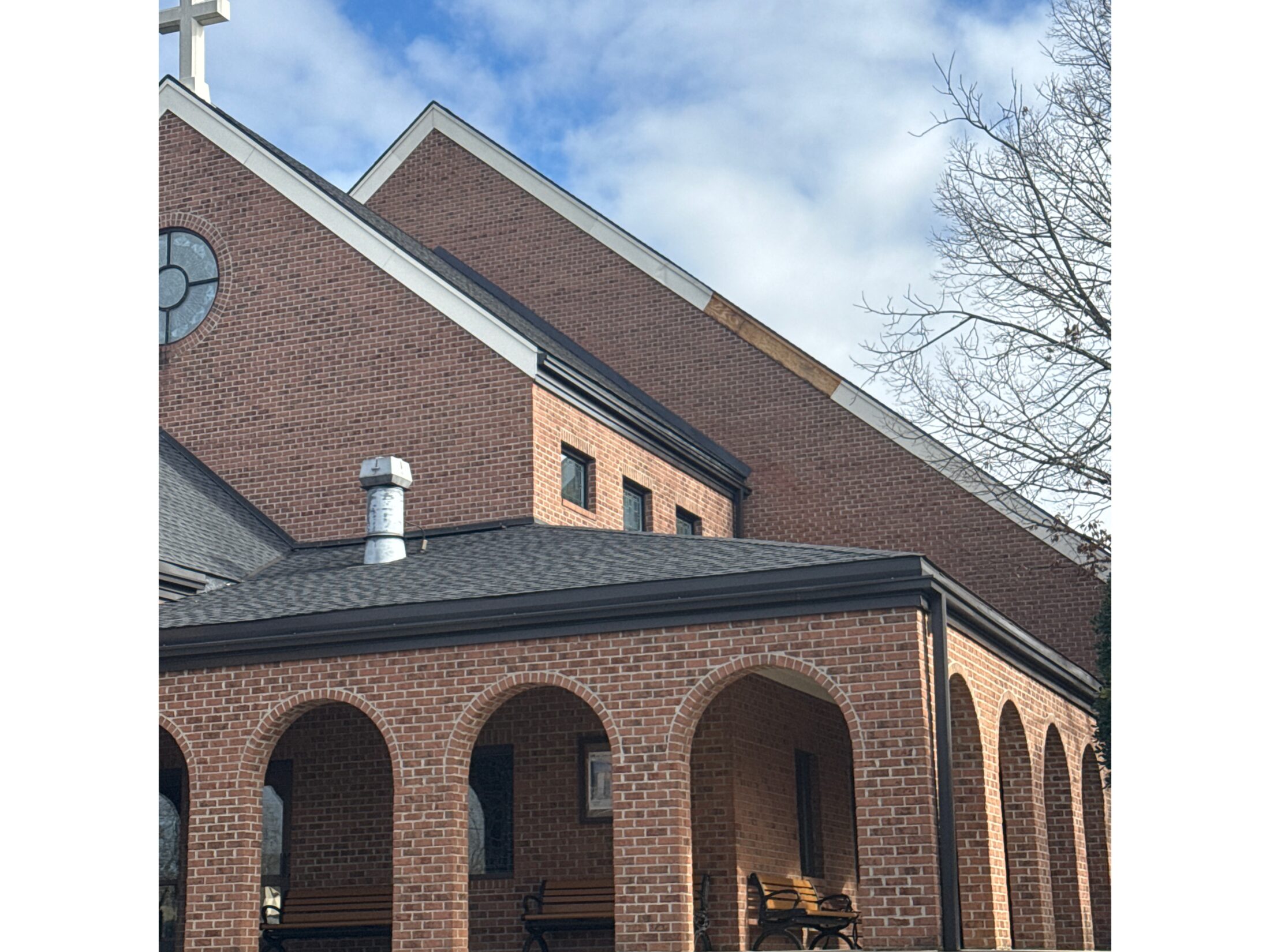 Missing metal on church roof