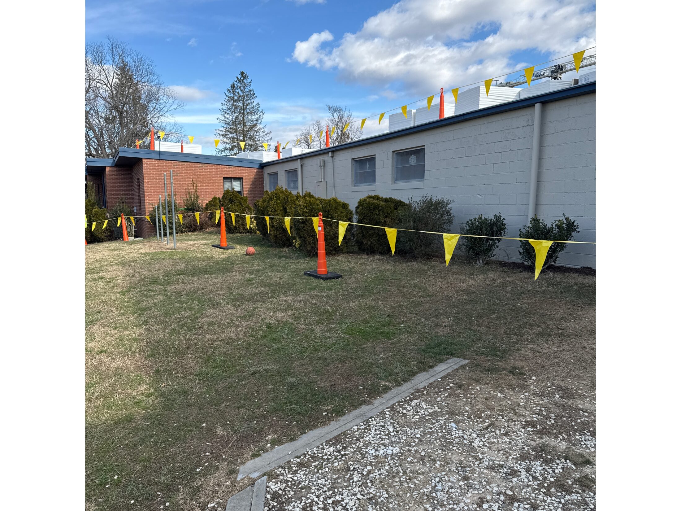 Setting up for this school reroof