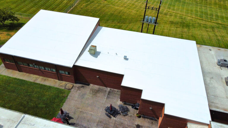 Finished recovered school tpo roof