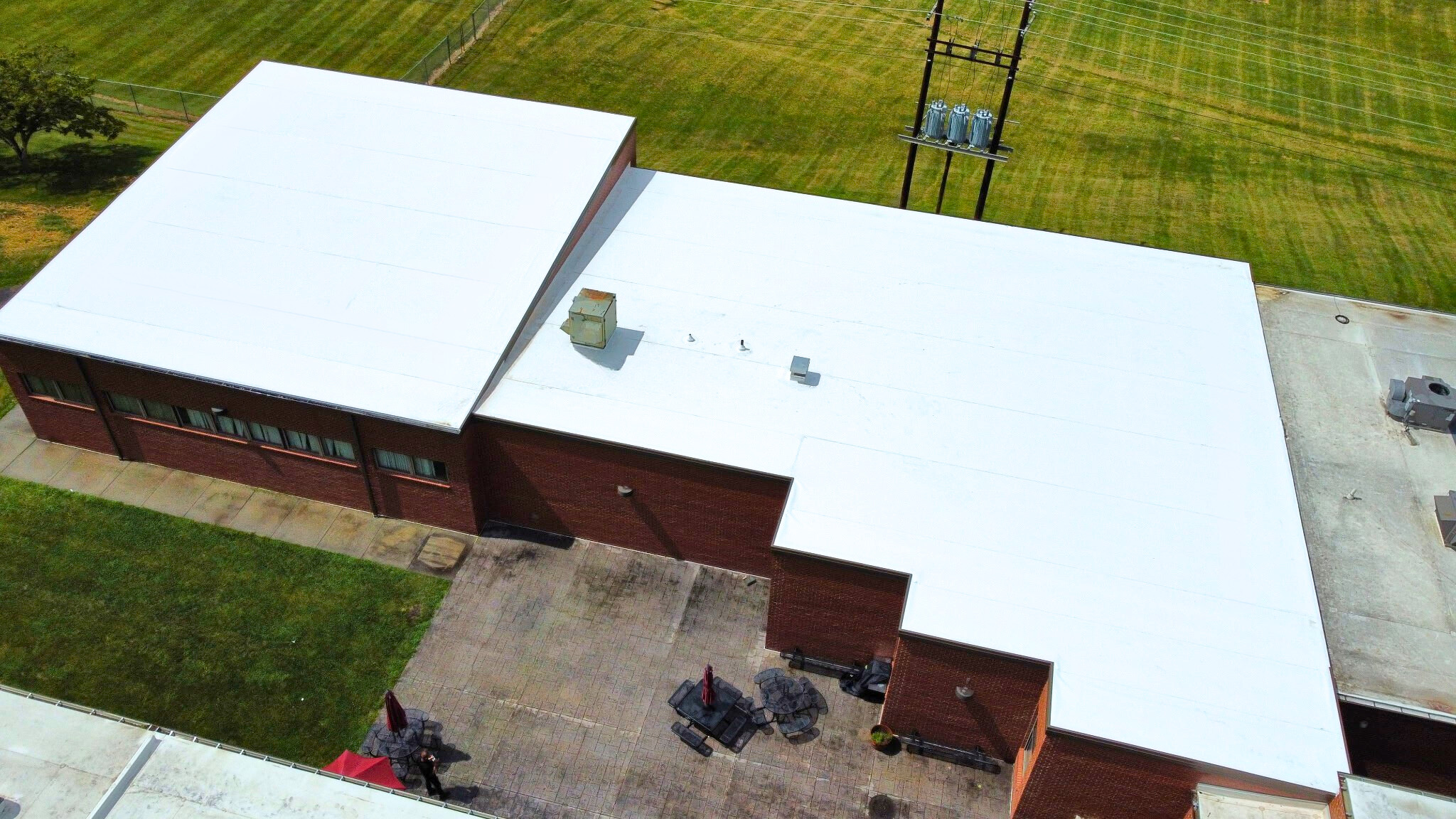 Finished recovered school tpo roof
