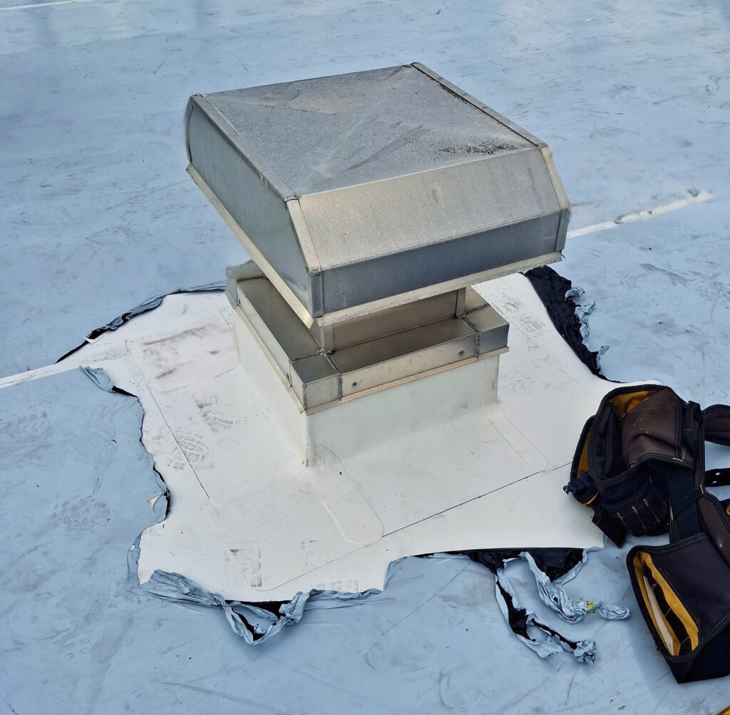 New recovered vent curb.