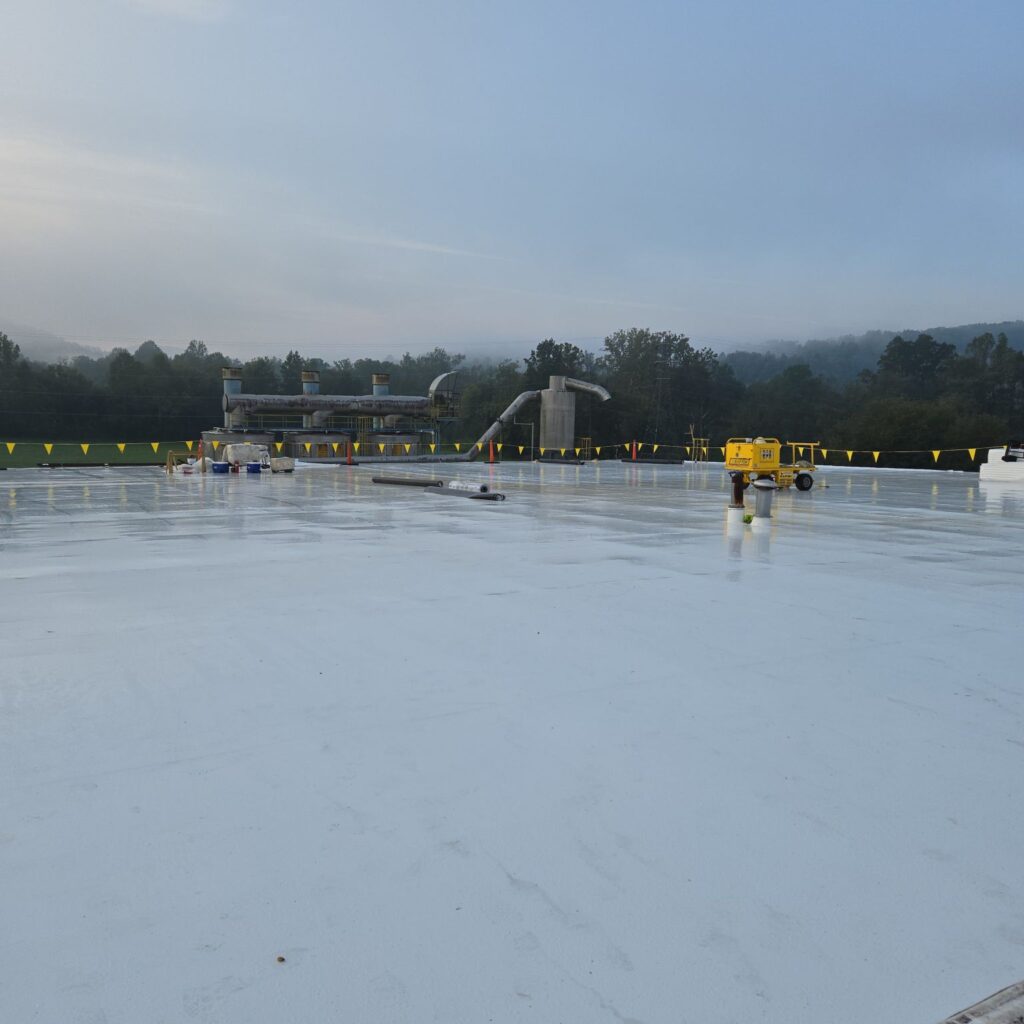 Finished new tpo roof section that was redone from beams to membrane
