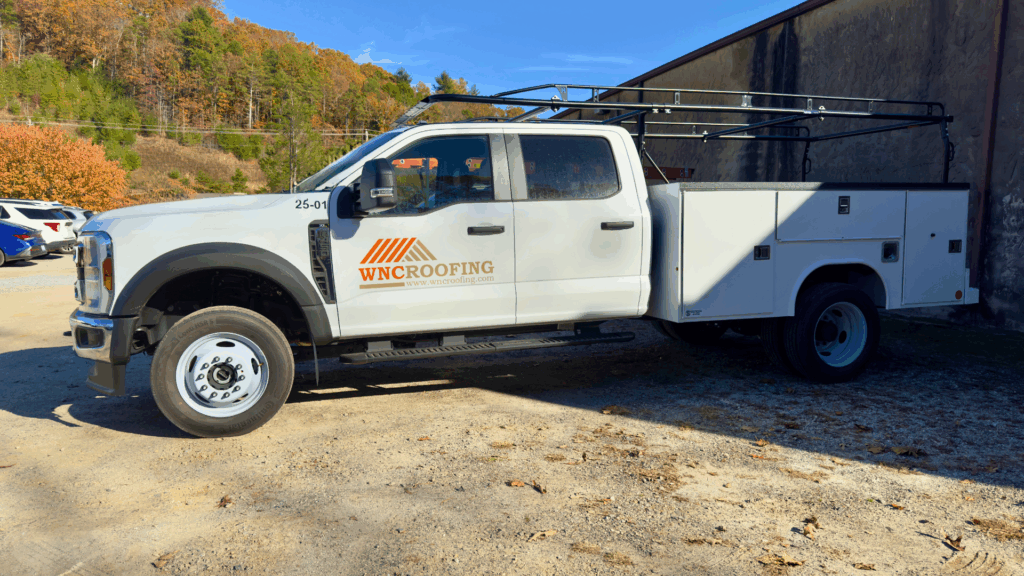Wnc roofing new commercial roofing service truck